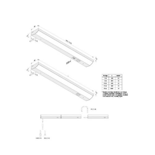 Hera ModuLite F LED-bänklampa, svart, 45 cm, 4.000 K aluminium