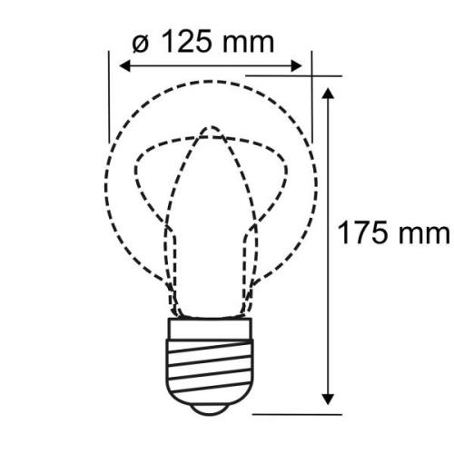 Pauleen LED-filamentlampa G125 E27 9 W klar 2 700 K