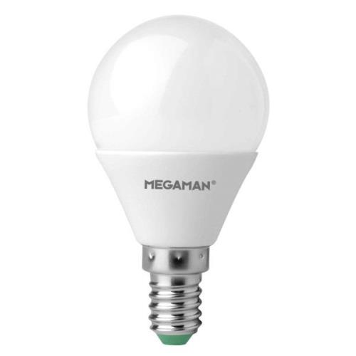 MEGAMAN LED-lampa E14 droppe 3,5W, varmvit, dimbar