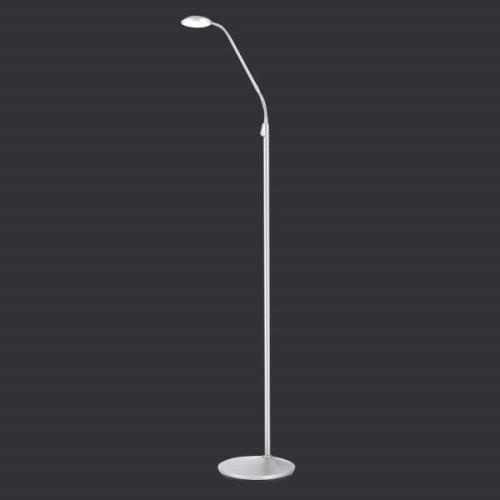 ORION Nickelfärgad LED-golvlampa Cobra 1 lampa