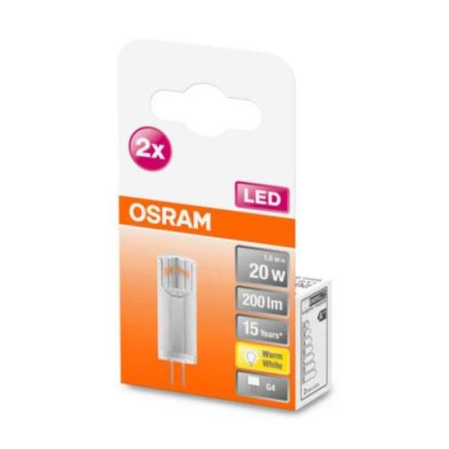 OSRAM LED-stiftlampa G4 1,5W 2 700K klar 2-pack