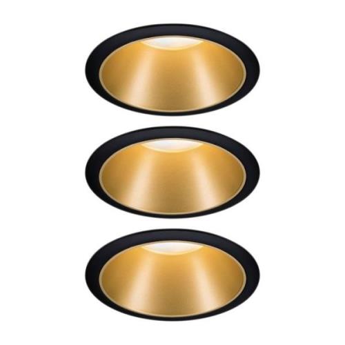 Paulmann Cole LED-spot, guldsvart, 3-pack