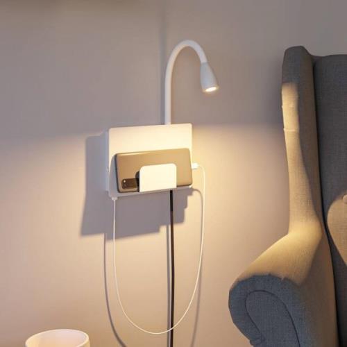 Paulmann Halina USB-LED-vägglampa, flexarm vit