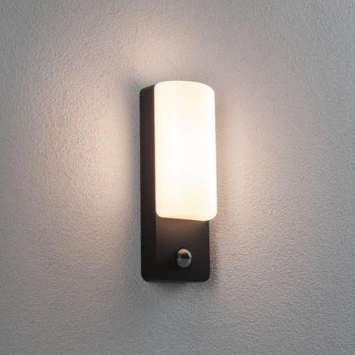 Paulmann LED utomhusvägglampa Bonnie, aluminium, 2200/3000K, sensor