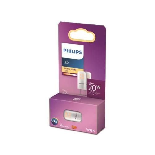 Philips LED-stiftlampa G4 1,8W 827 i 2-pack