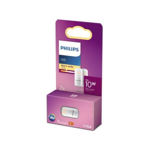 Philips LED-stiftlampa G4 1W 827 i 2-pack