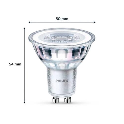 Philips LED-lampa GU10 4,6W 355lm 827 klar 36° 2