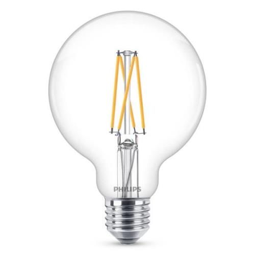 Philips E27 5,9 W LED-globlampa G95 klar dimbar