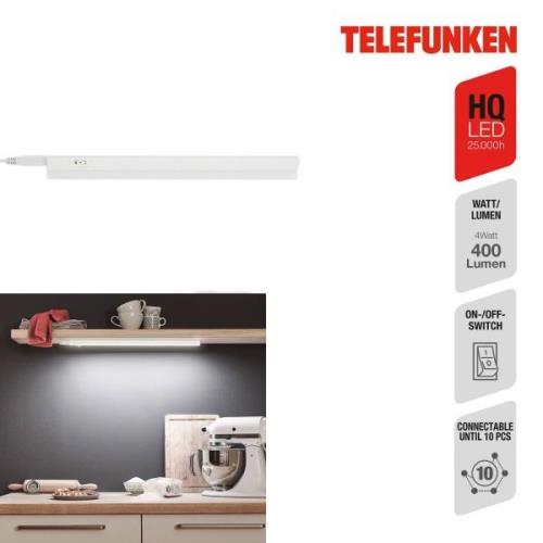 Telefunken LED-lampa för underskåp Hephaistos, vit, längd 31 cm