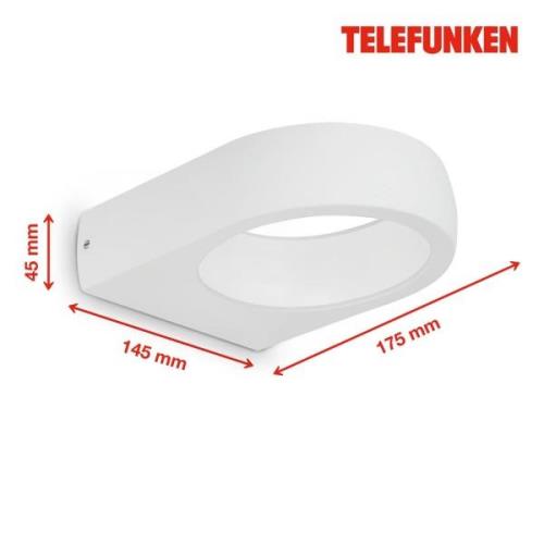 Telefunken Puka LED-utomhusvägglampa, vit