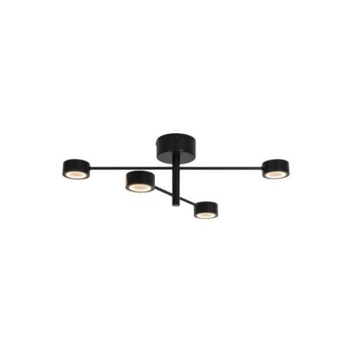 Nordlux LED-taklampa Clyde Flex, 4-ljus, 2 armaturer, svart