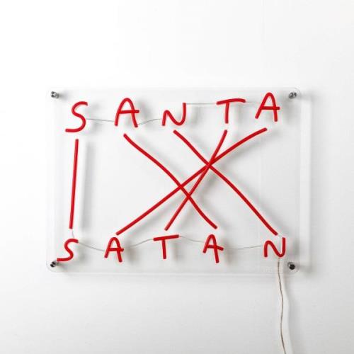 SELETTI LED dekorvägglampa Santa Satan, röd