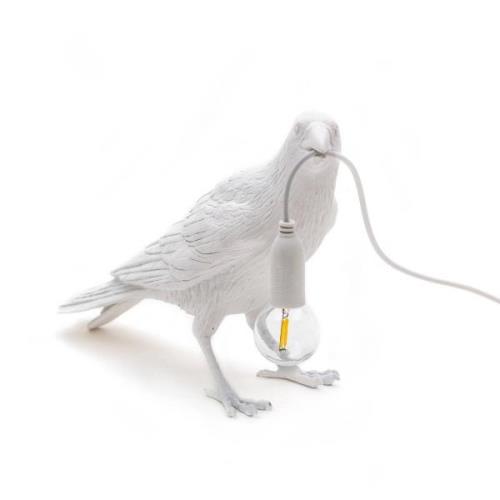 SELETTI LED dekorbordslampa Bird Lamp, väntande, vit