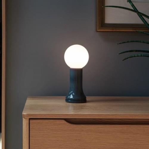 Tala bordslampa Shore, glas, E27 LED-lampa Globe, grå