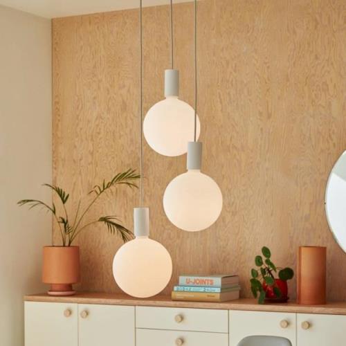 Tala hängande lampa Triple Pendant rund, E27 opal, vit/vit