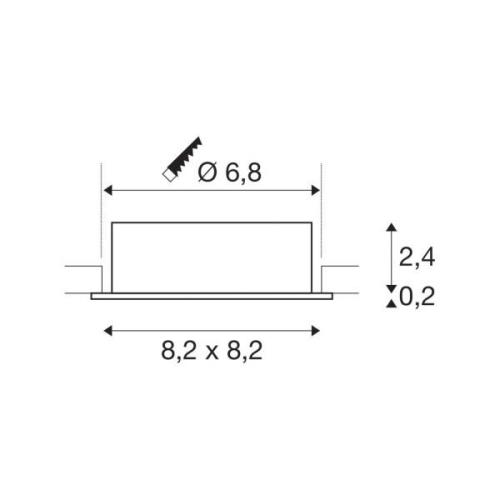 SLV Takinbyggnadslampa New Tria, vit, aluminium, längd 8,2 cm