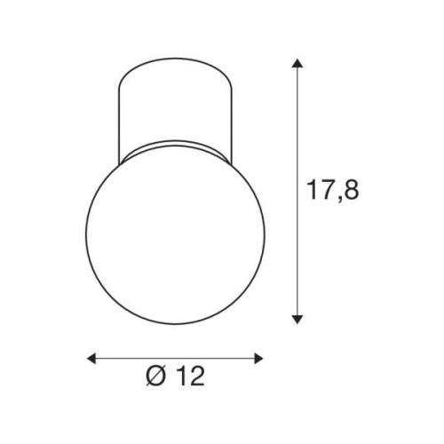 SLV Varyt badrumstaklampa, vit, aluminium, Ø 12 cm