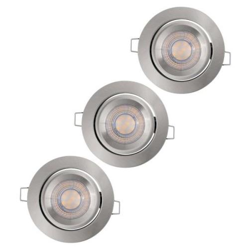 LEDVANCE Simple Dim LED-strålkastare i set om 3, nickel