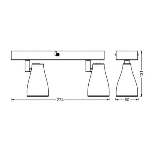 LEDVANCE Pear LED-monteringspot GU10 2 lampa vit