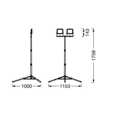 Ledvance LED arbetsbelysning värde stativ 2-fl. 2 x 10 W