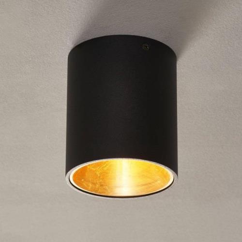 EGLO LED-taklampa Polasso rund, svart/guld