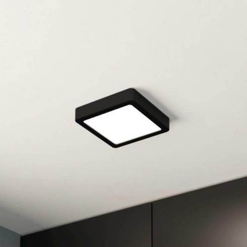 EGLO LED-taklampa Fueva 5 IP44 3000K svart 16x16cm