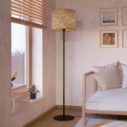 EGLO Butterburn golvlampa, höjd 162 cm, beige/grön, metall/väv