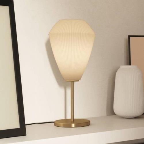 EGLO Caprarola bordslampa, höjd 46 cm, sandfärg/mässing, glas