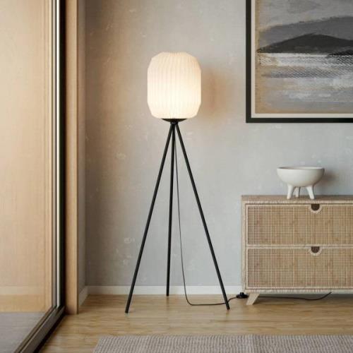 EGLO Belgrave golvlampa, höjd 141,5 cm, svart/vit, metall