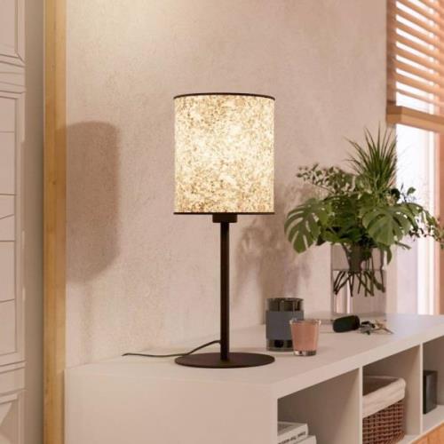 EGLO Butterburn bordslampa, höjd 47,5 cm, beige/grön, tyg