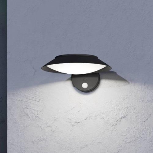 EGLO LED-vägglampa Cerrisi, bredd 10,5 cm, svart, sensor