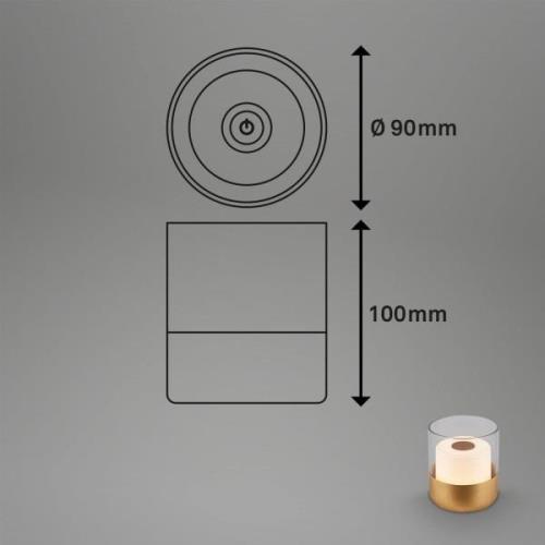 Briloner LED-batteribordslampa 7483 IP44 dimmer, guld