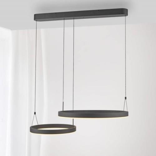 Paul Neuhaus Esko LED-pendellampa, svart, längd 90 cm