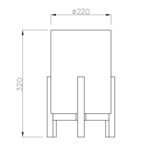 Näve Bordslampa 3193, trä, textil av linne, höjd 32cm