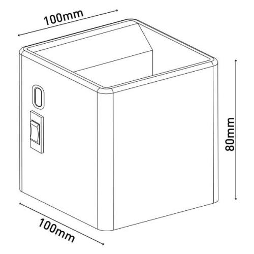 Näve LED-vägglampa Cube batteri, magnetisk, svart