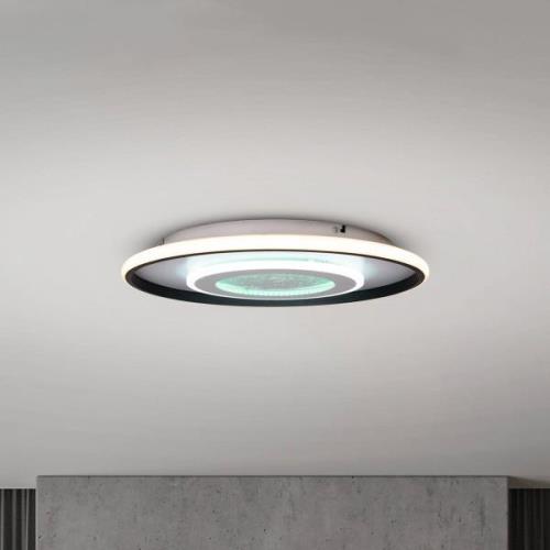 Näve Livana LED taklampa, vit/svart, Ø 50 cm, CCT, dimbar