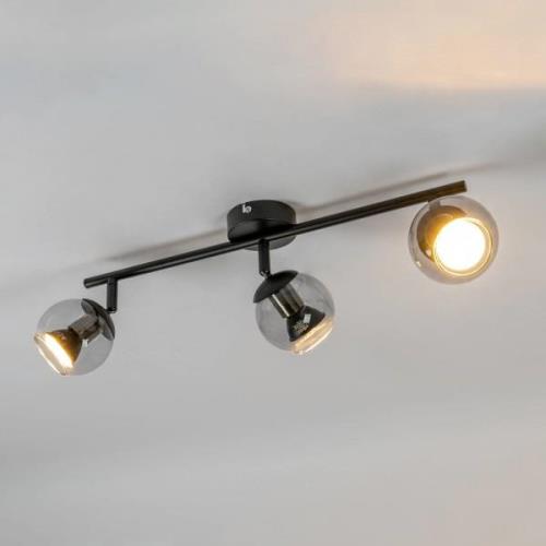 Lindby spotlight Samika, 3-lampa, 47,4 cm, glas