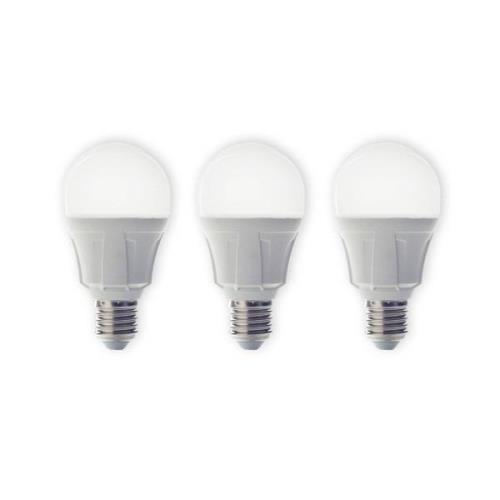 Lindby LED-lampa, set om 3, E27, 8,5 W, matt, 3.000 K