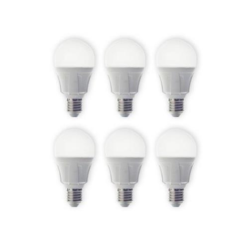 Lindby LED-lampor, set om 6, E27, 8,5 W, matt, 3 000 K