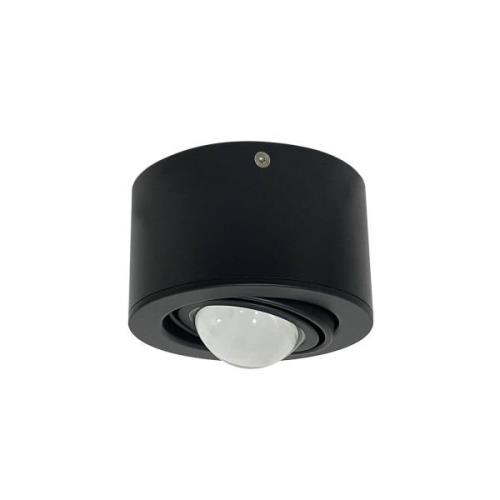 Lindby spotlight Jyla, svart, 4.200 K, Ø 13 cm, lins, aluminium