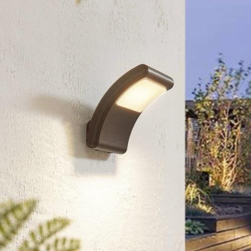 Lindby LED utomhusvägglampa Radane, mörkgrå, kantig, IP54