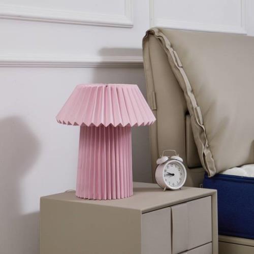 Lindby bordslampa Magali, rosa, papper, Ø 34 cm, E14