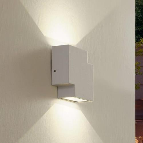 Lindby LED utomhusvägglampa Fendir, vit, aluminium, 10,5 cm