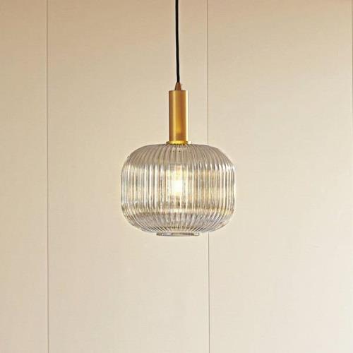 Lindby Doroteo hänglampa, 1 lampa, grå, glas