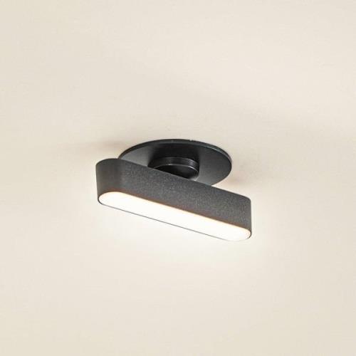 Lindby LED-inbyggnadslampa Eldrin, svart, ljuslist,13,1cm