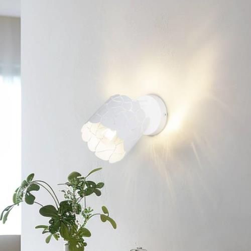 Lindby vägglampa Aralena, vit, 1 lampa, metall, Ø 12 cm