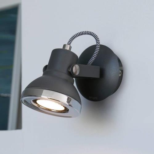 FARO BARCELONA Ring - LED-väggspot i mörkgrått, 1 lampa