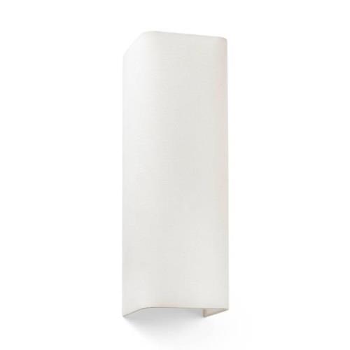 FARO BARCELONA Vägglampa Cotton, kantig, 37 x 12 cm, beige