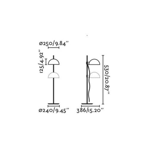 FARO BARCELONA Dominica bordslampa, matt svart, stål, höjd 53 cm