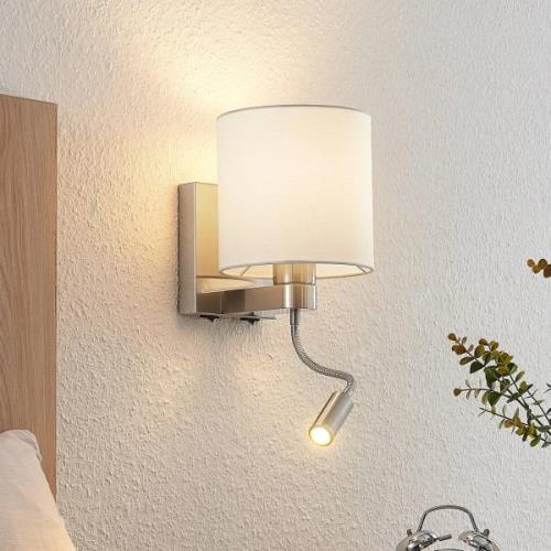 Lucande vägglampa Brinja med LED-flexarm vit